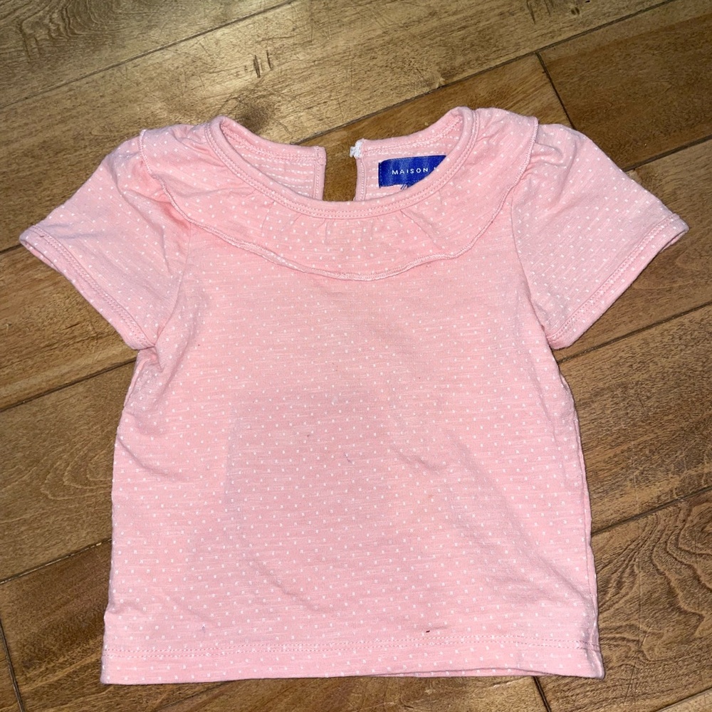 Peter Pan collar pink polka dot Shirt
